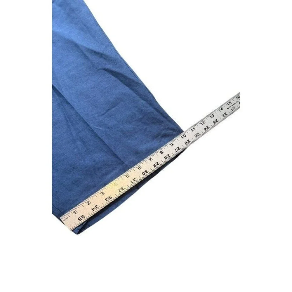 Linea Uomo Linen Blend Pants Mens 38x30 (37x28) Drawstring Beach Vacation Blue